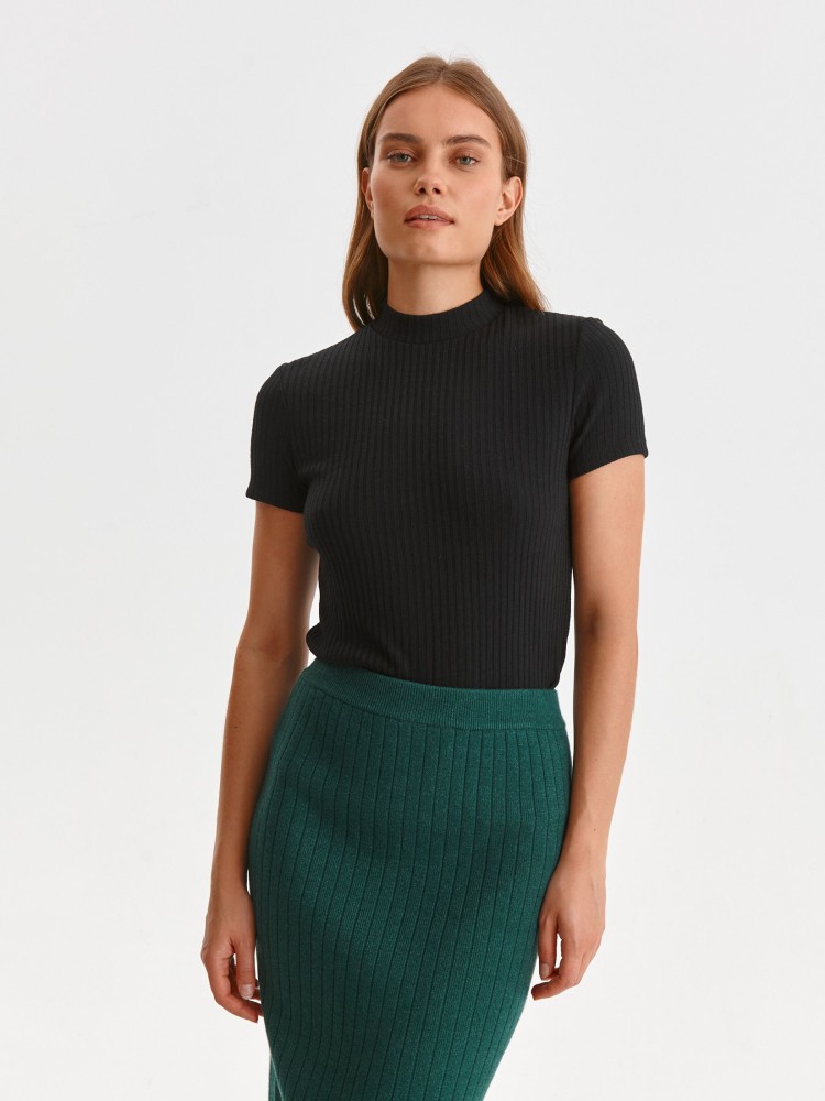 Dopasowany półgolf damski z krótkim rękawem