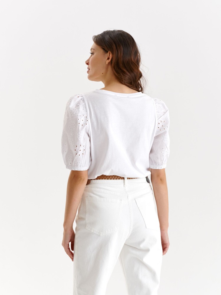 Bluzka damska z ażurowymi rękawami