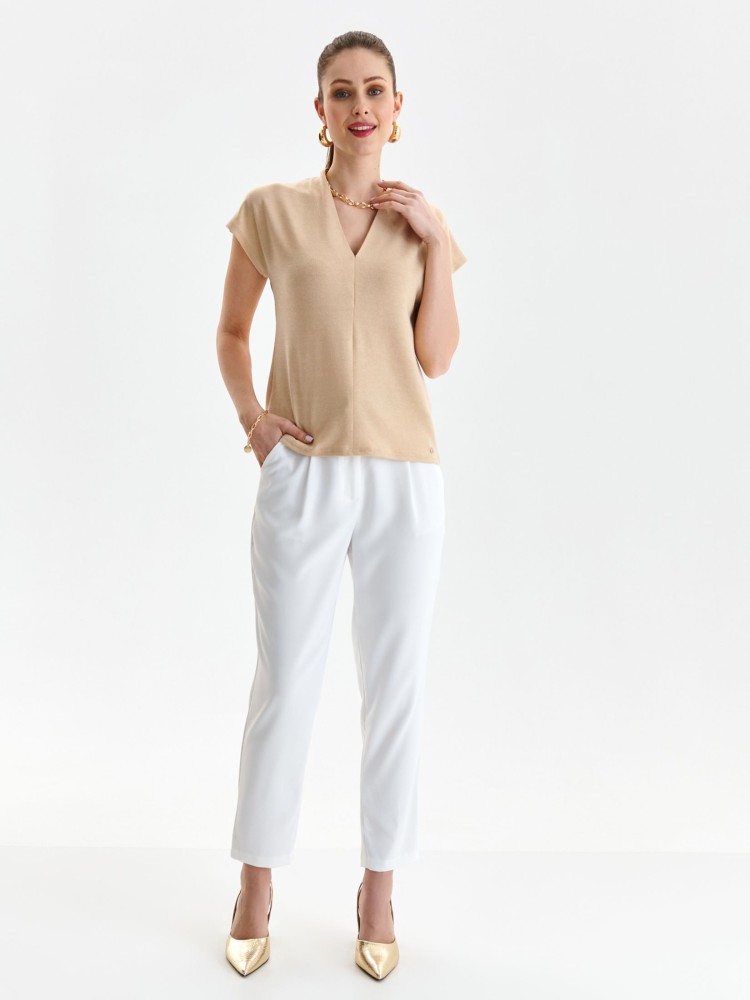 T-shirt damski z dekoltem w serek