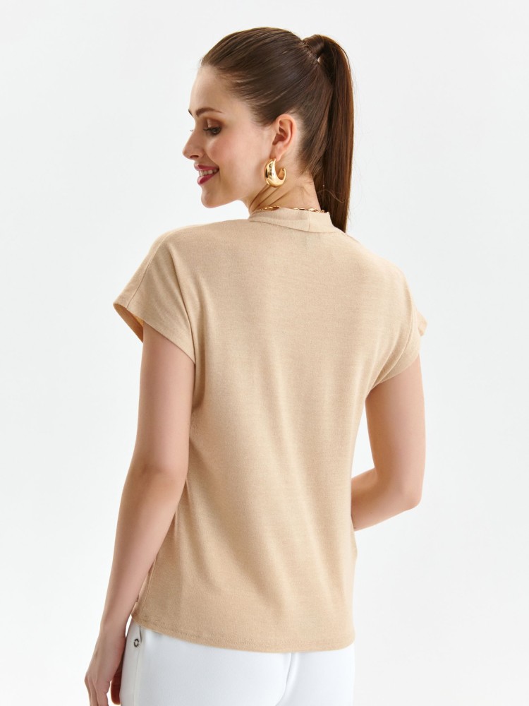 T-shirt damski z dekoltem w serek