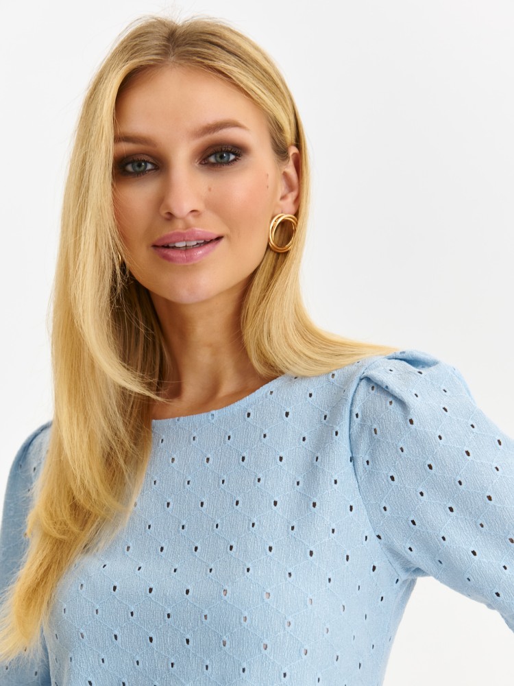 Ażurowa bluzka z bufiastymi rękawkami