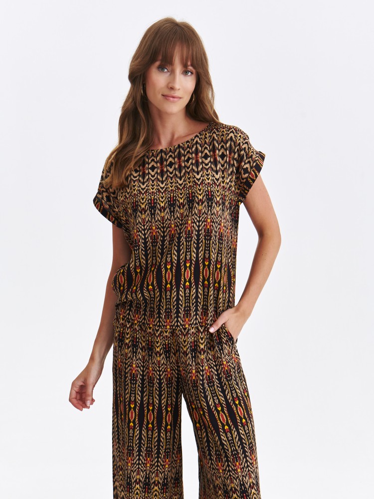 Bluzka z krótkim rękawem z orientalnym nadrukiem Bluzka z krótkim rękawem z orientalnym nadrukiem