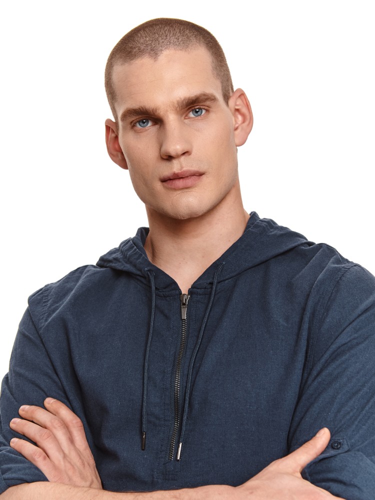 Bluza lniana z kapturem