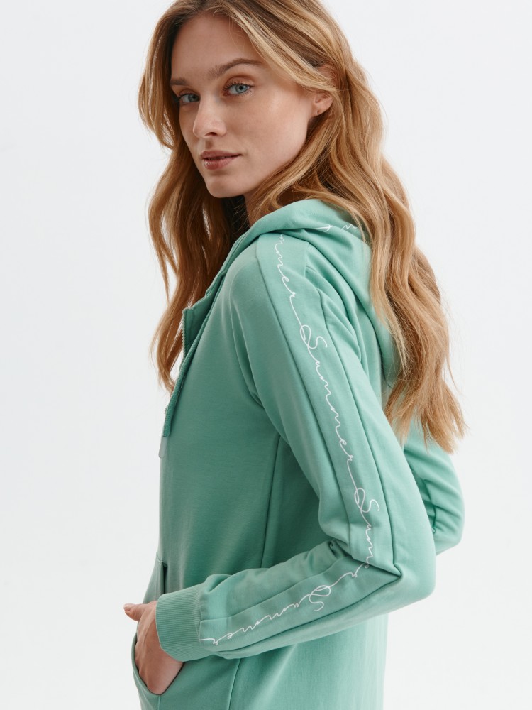 Długa, rozpinana bluza z kapturem