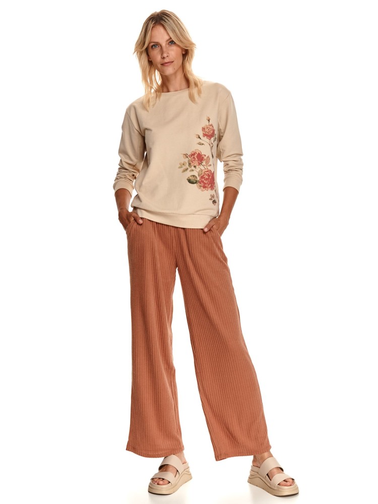 Nierozpinana bluza damska z nadrukiem w kwiaty