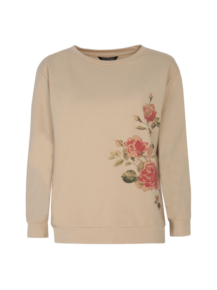 Nierozpinana bluza damska z nadrukiem w kwiaty