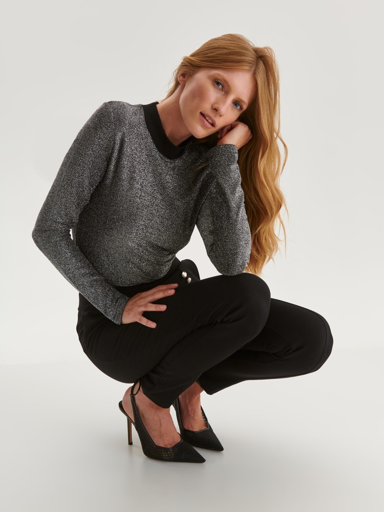 Bluza damska z błyszczącego materiału