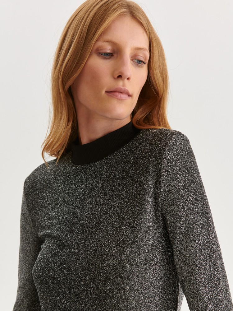 Bluza damska z błyszczącego materiału