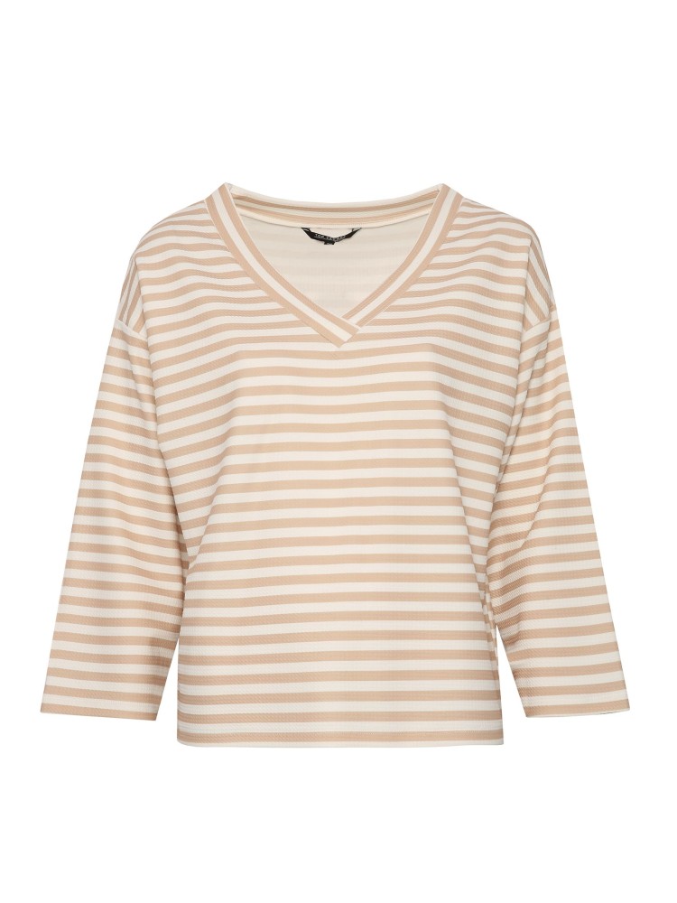 Bluza damska w paski z dekoltem w serek