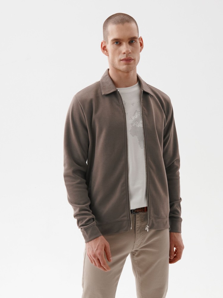 Rozpinana bluza męska z kołnierzem