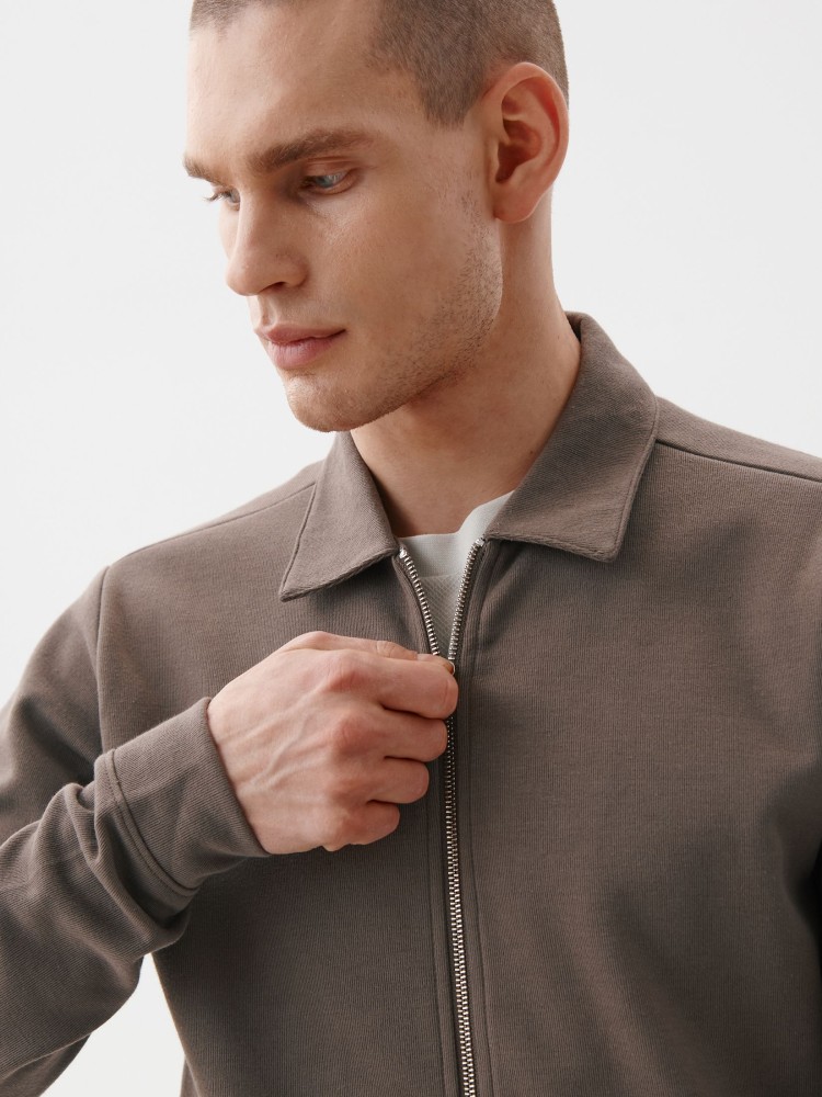 Rozpinana bluza męska z kołnierzem