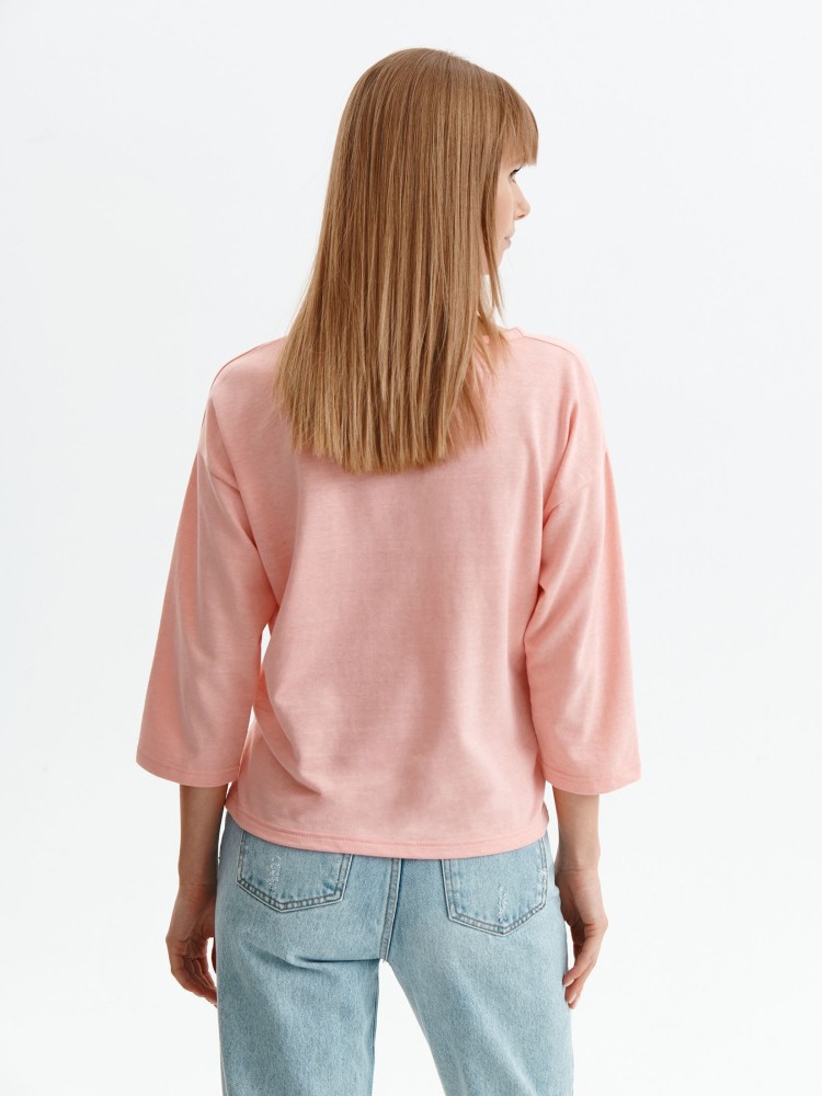 Bluza damska z nadrukiem z rozporkami na bokach