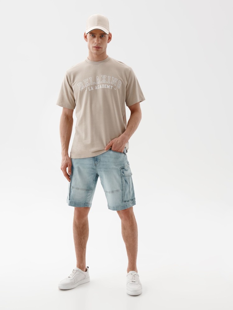 Bluzka z krótkim rękawem męska, z napisem