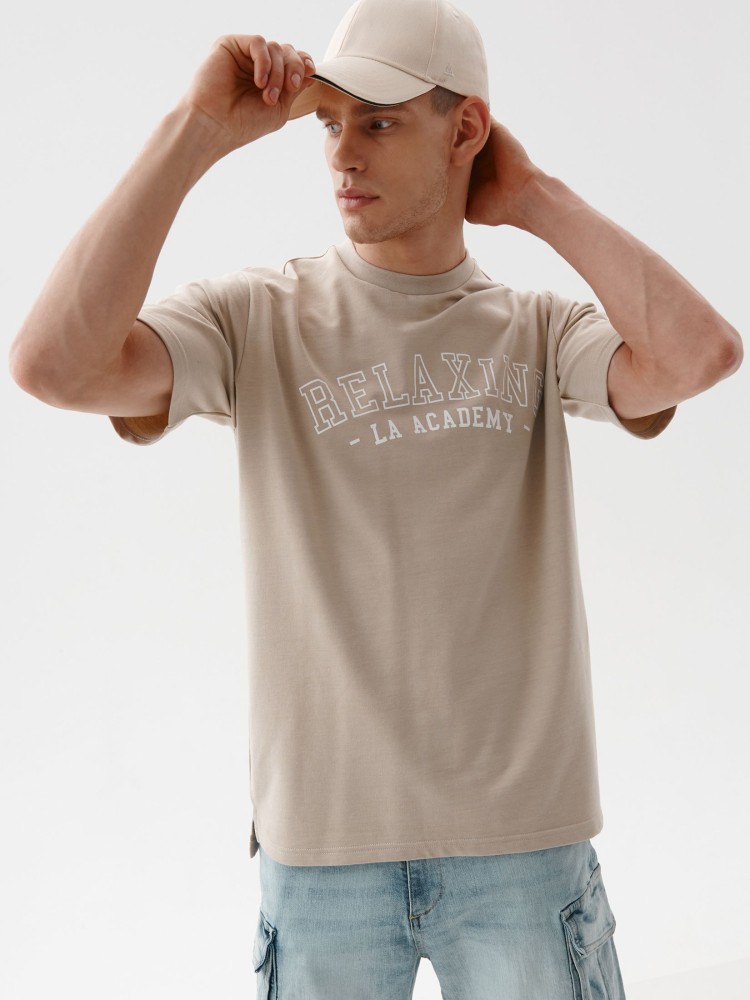 Bluzka z krótkim rękawem męska, z napisem