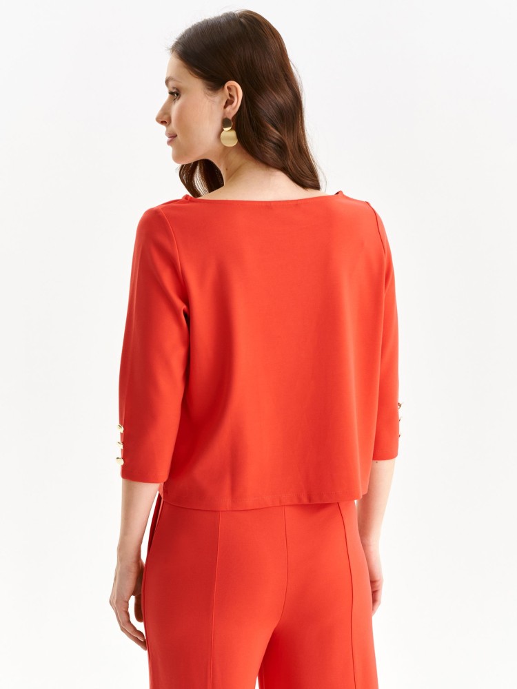 Gładka bluza z ozdobnymi guzikami Gładka bluza z ozdobnymi guzikami