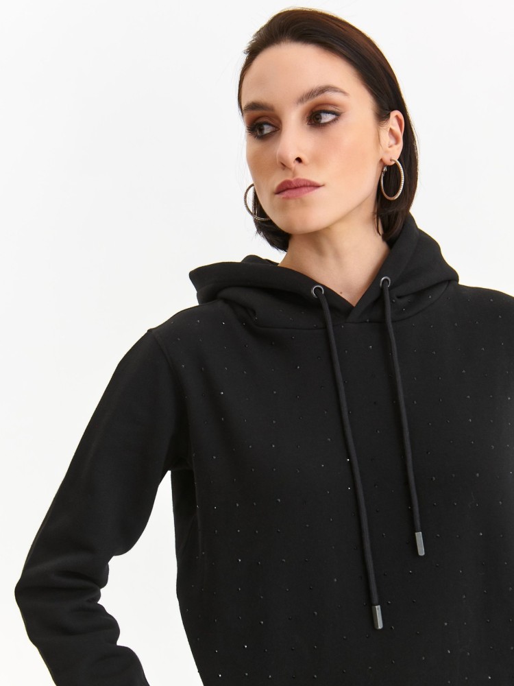Bluza z kapturem ozdobiona kryształkami Bluza z kapturem ozdobiona kryształkami