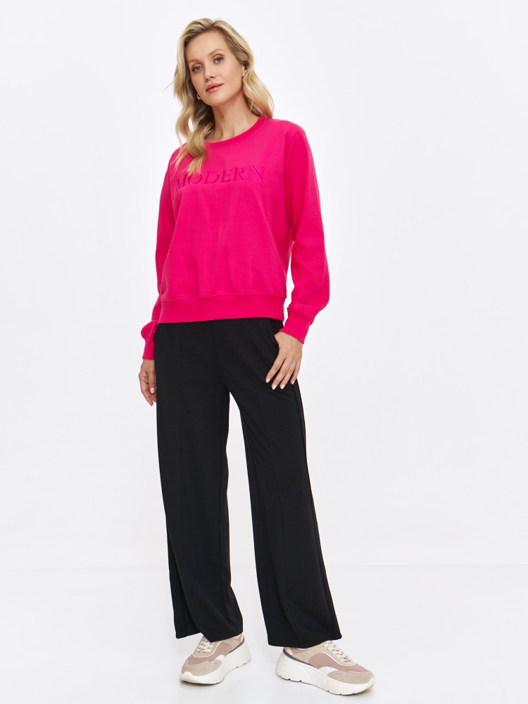 Amarantowa bluza z haftowanym napisem