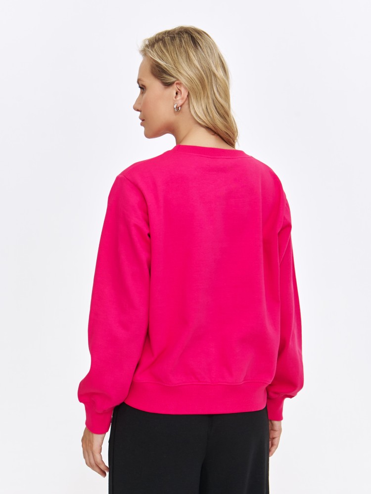 Amarantowa bluza z haftowanym napisem