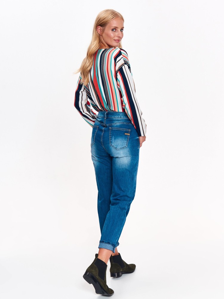 Body damskie w paski z długim rękawem