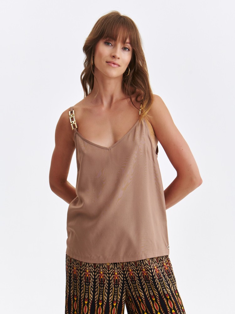 Beżowa bluzka na ramiączkach Beżowa bluzka na ramiączkach