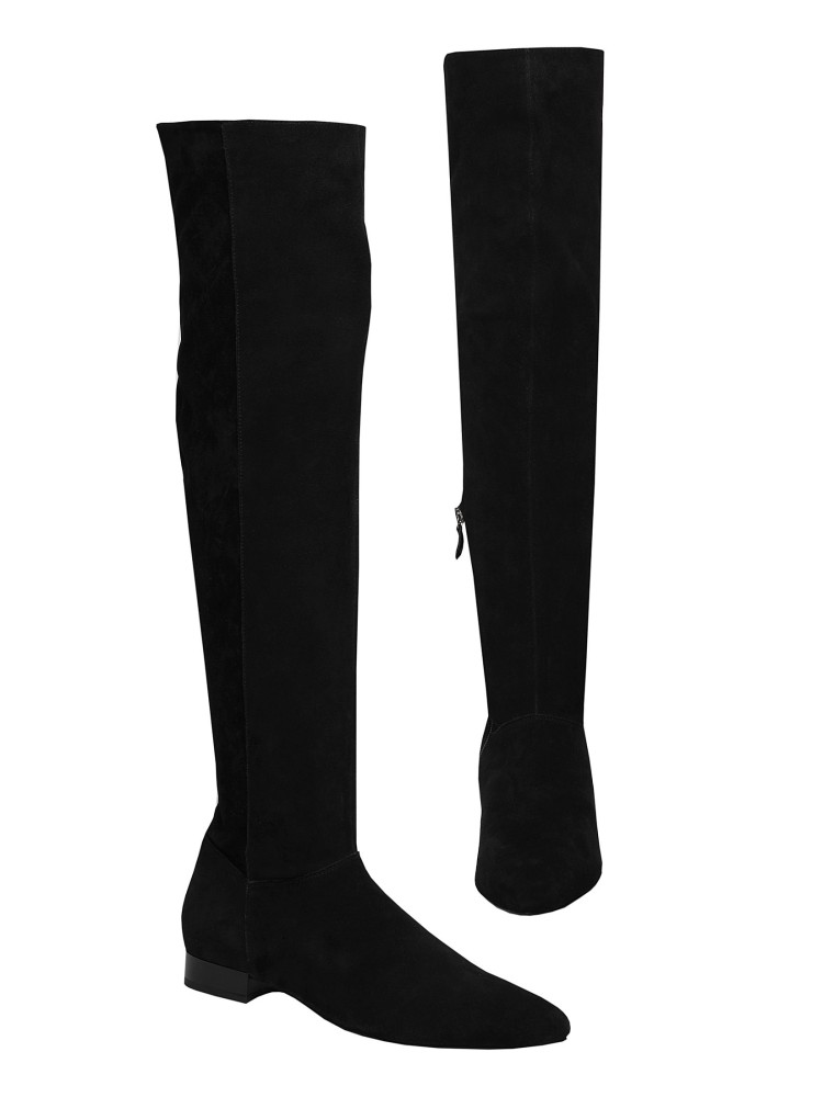 Zamszowe długie kozaki