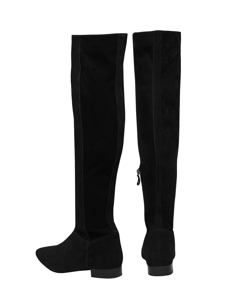 Zamszowe długie kozaki