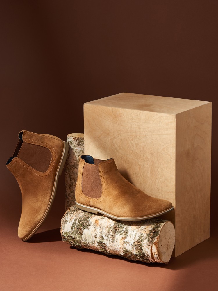 Botki męskie z naturalnego zamszu