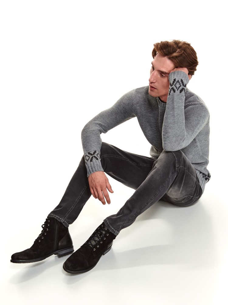 Skórzane botki  z suwakiem