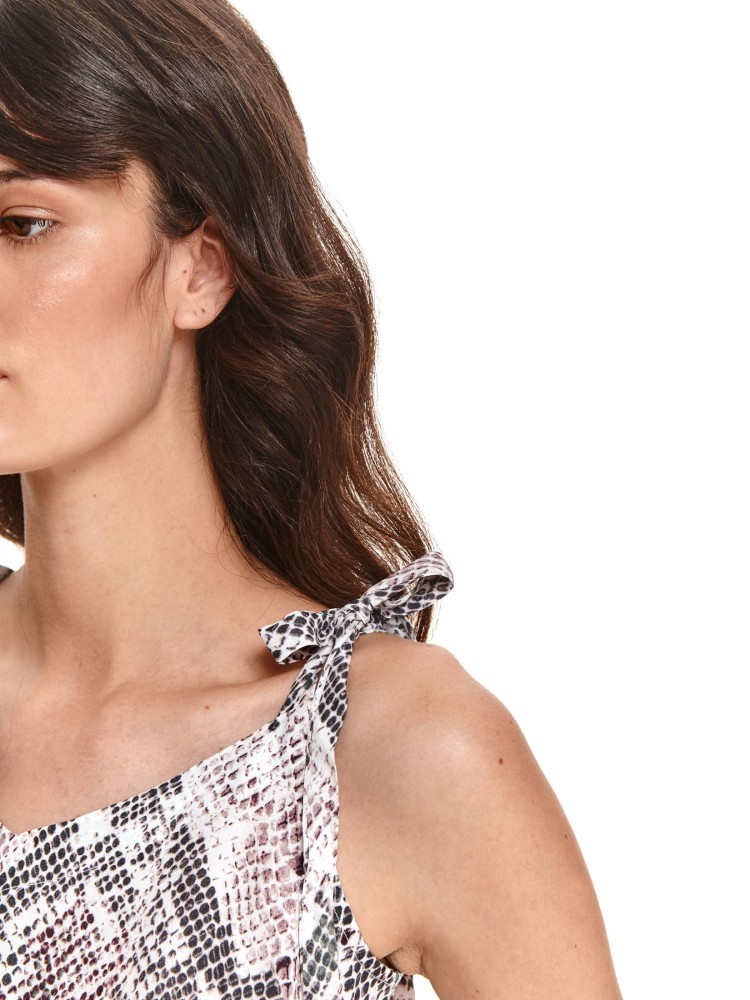 Luźna bluzka w wężowy wzór, z wiązanymi ramiączkami