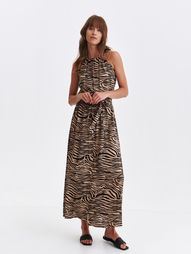 Bluzka w zwierzęcy nadruk z dekoltem halter