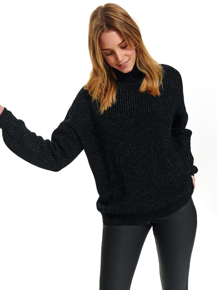 Gruby damski sweter z golfem