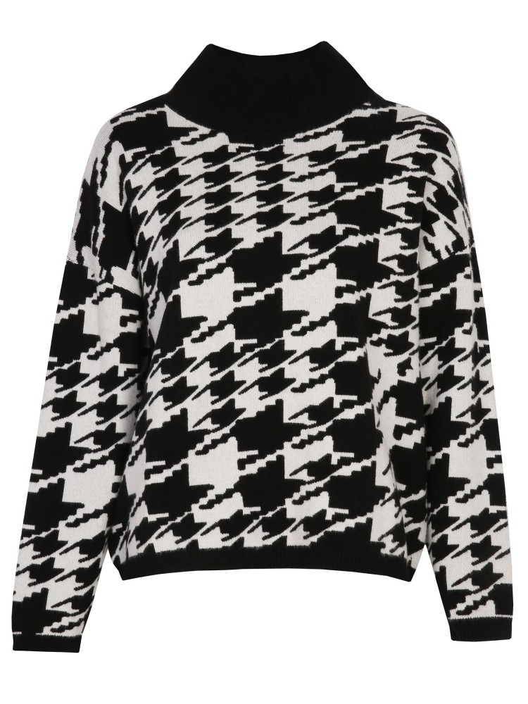 Pudełkowy golf damski w pepitkę