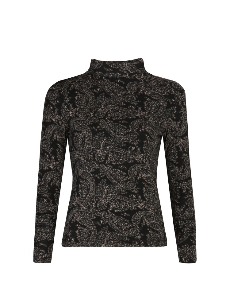 Obcisły golf damski z drobnym wzorem