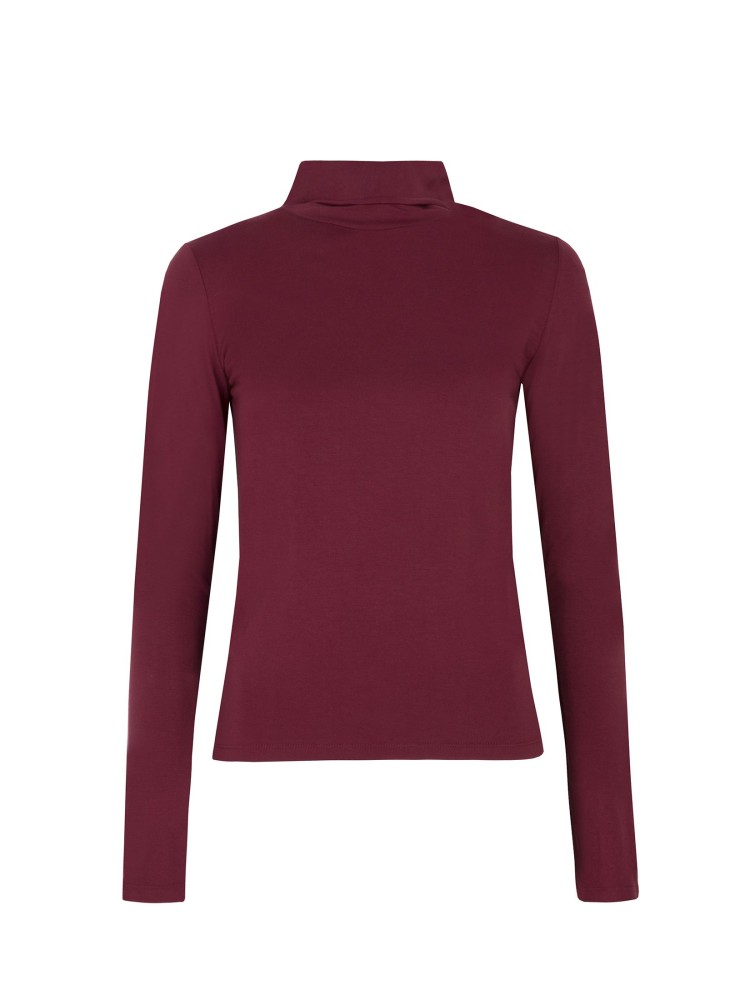 Bordowy golf z miękkiej dzianiny