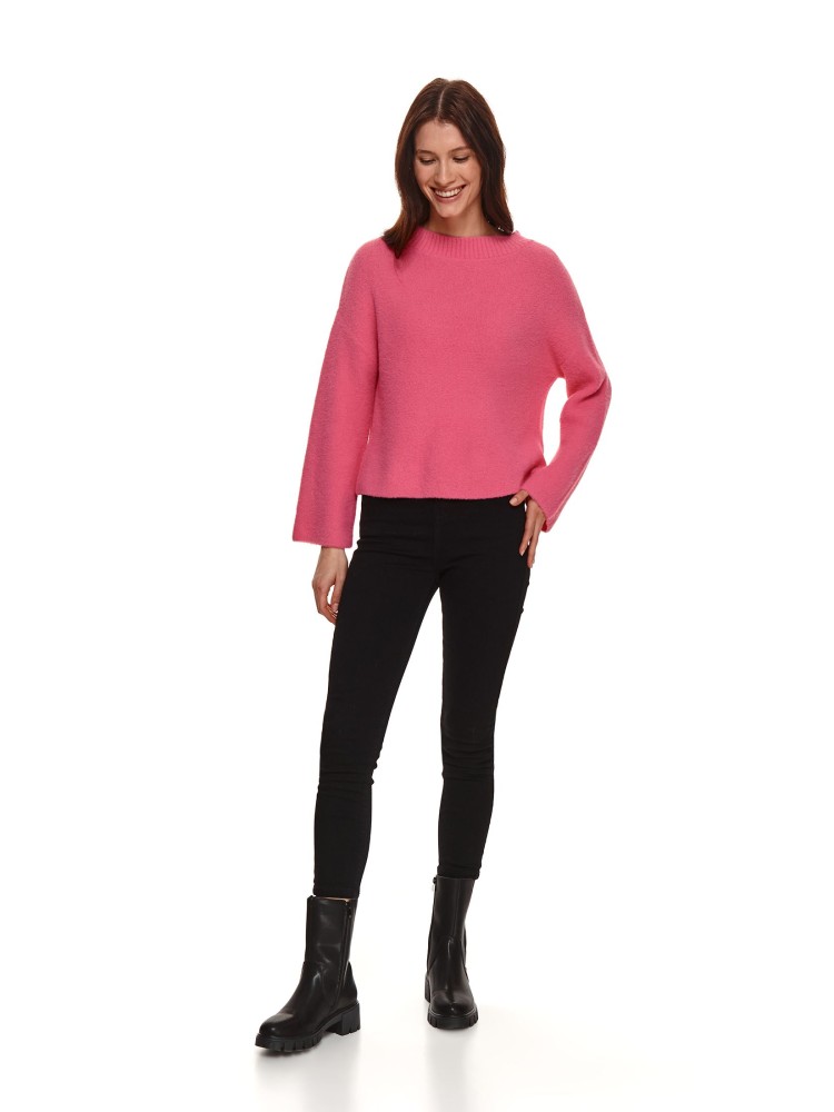 Otulający sweter z poszerzonymi rękawami Otulający sweter z poszerzonymi rękawami