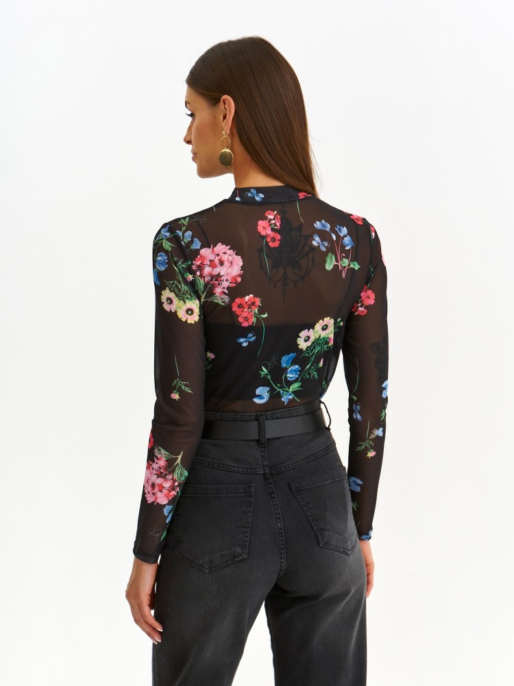 Printowany golf z długim rękawem