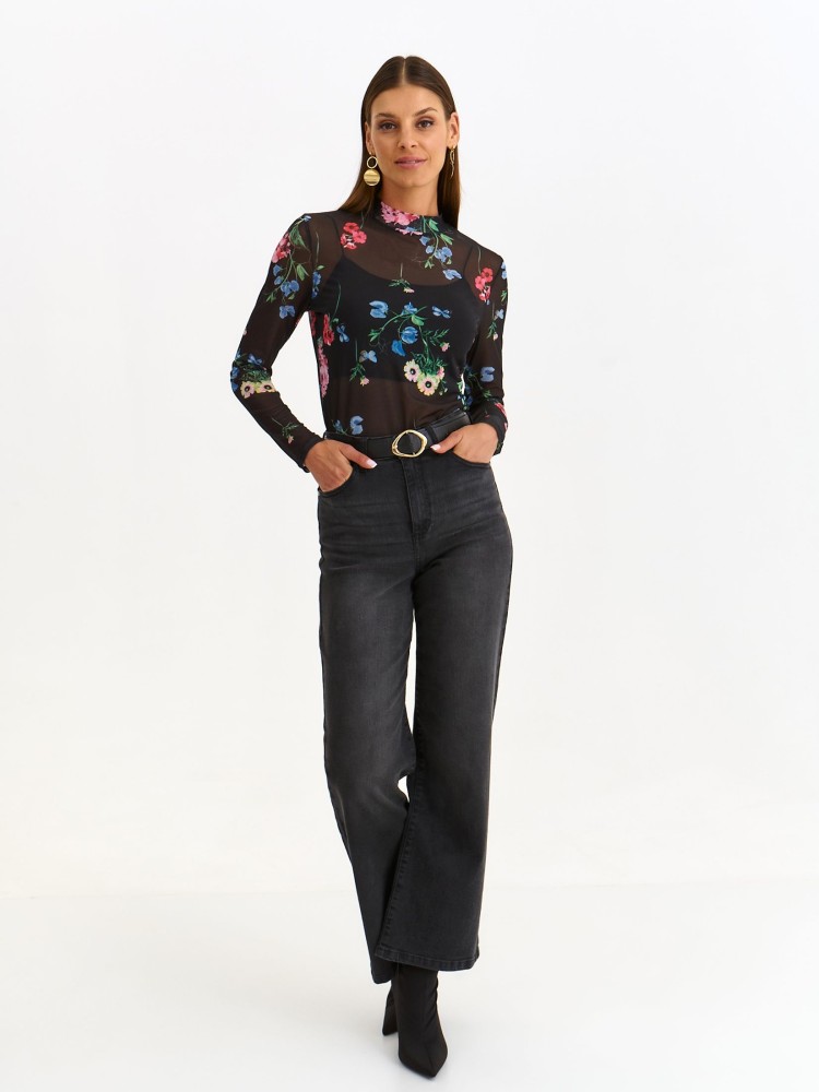 Printowany golf z długim rękawem