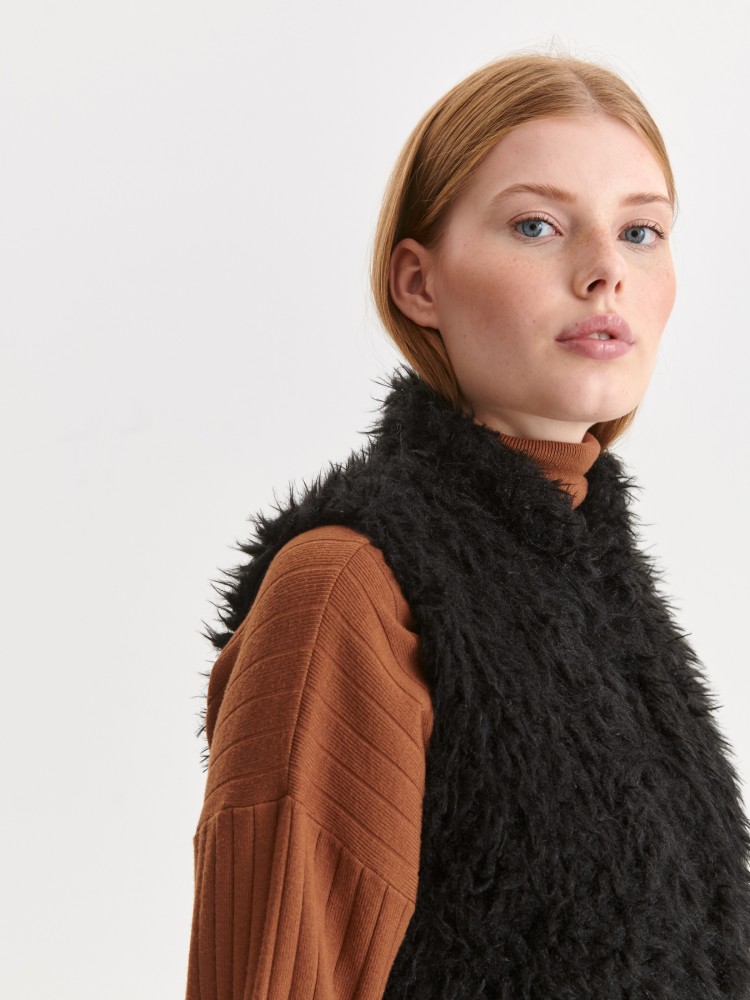 Futrzana kamizelka damska