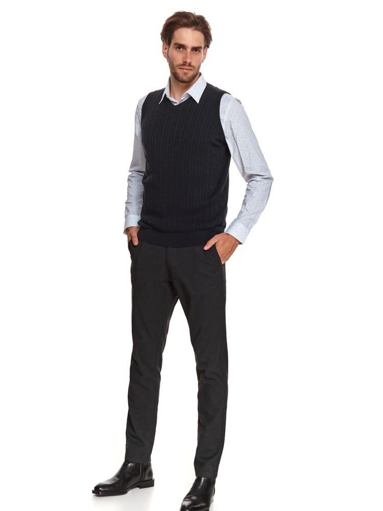 Kamizelka swetrowa z przeplotami