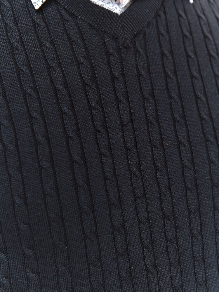 Kamizelka swetrowa z przeplotami