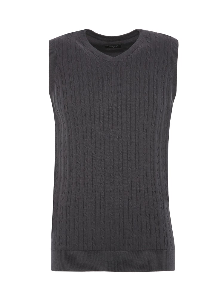 Kamizelka swetrowa z przeplotami