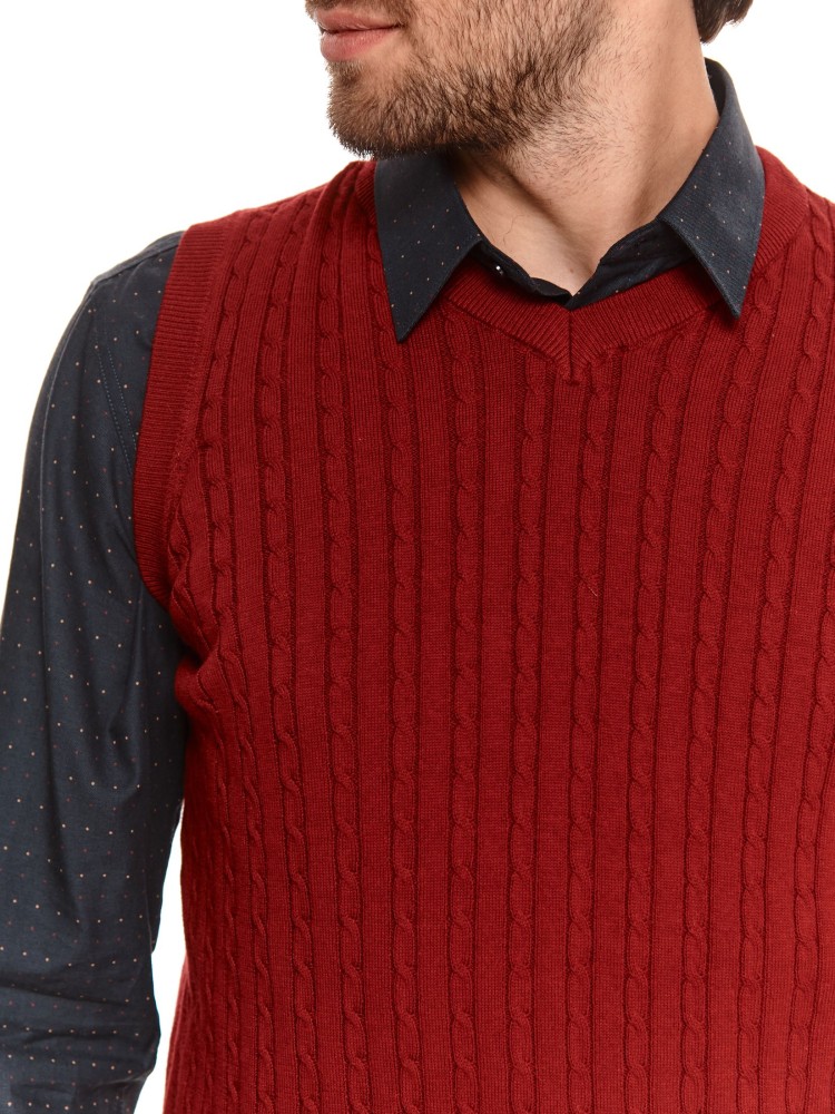 Kamizelka swetrowa z przeplotami