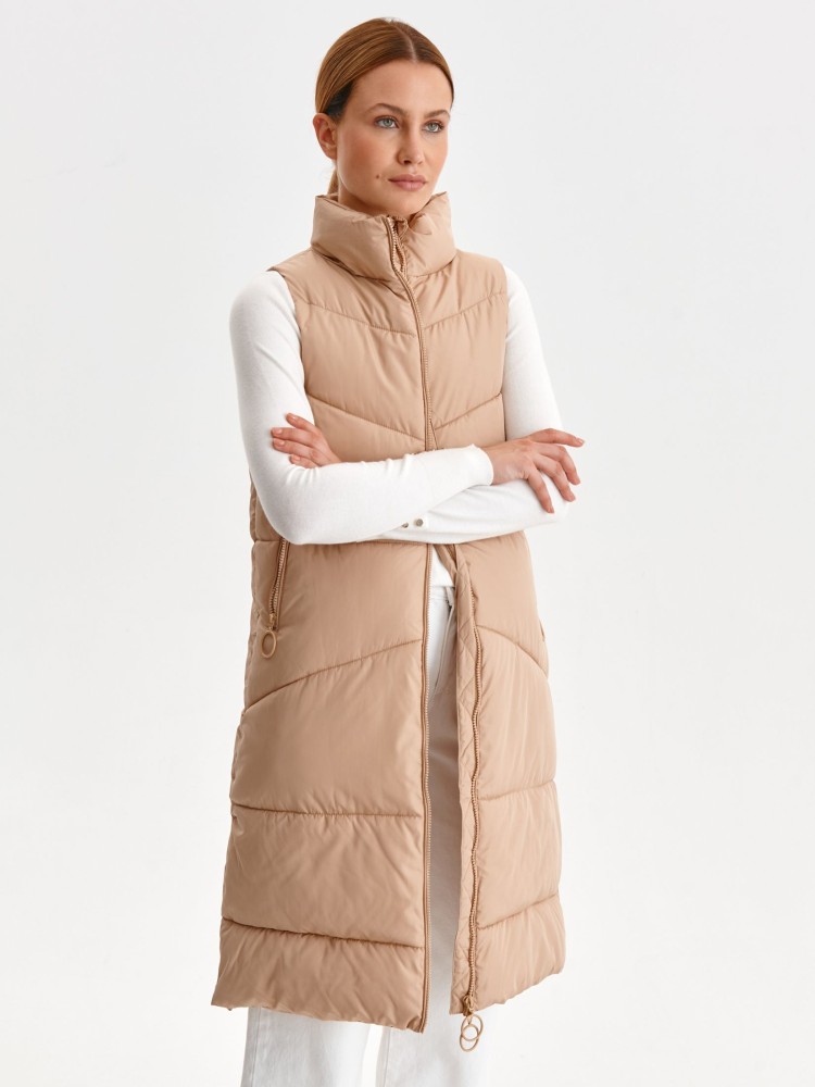 Beżowa pikowana kamizelka 