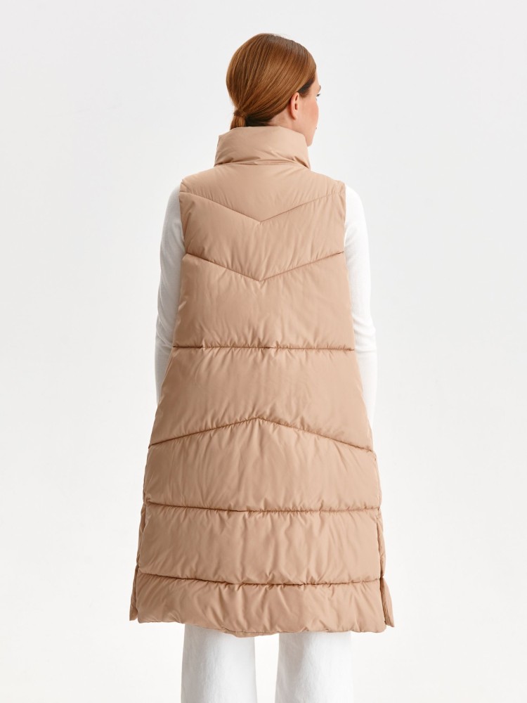 Beżowa pikowana kamizelka 