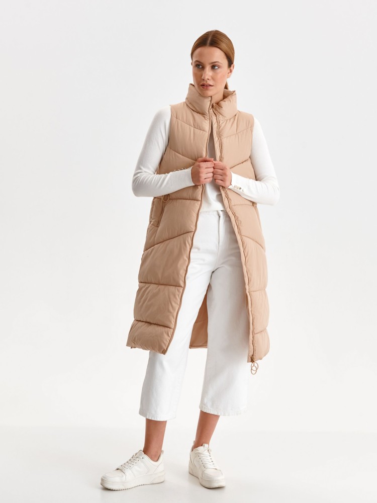 Beżowa pikowana kamizelka 