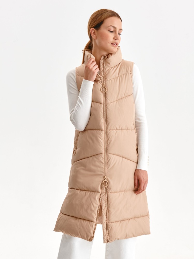 Beżowa pikowana kamizelka 