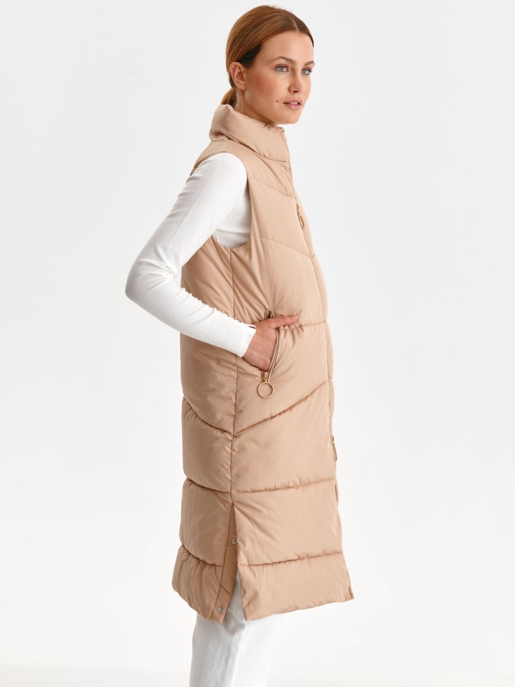 Beżowa pikowana kamizelka 