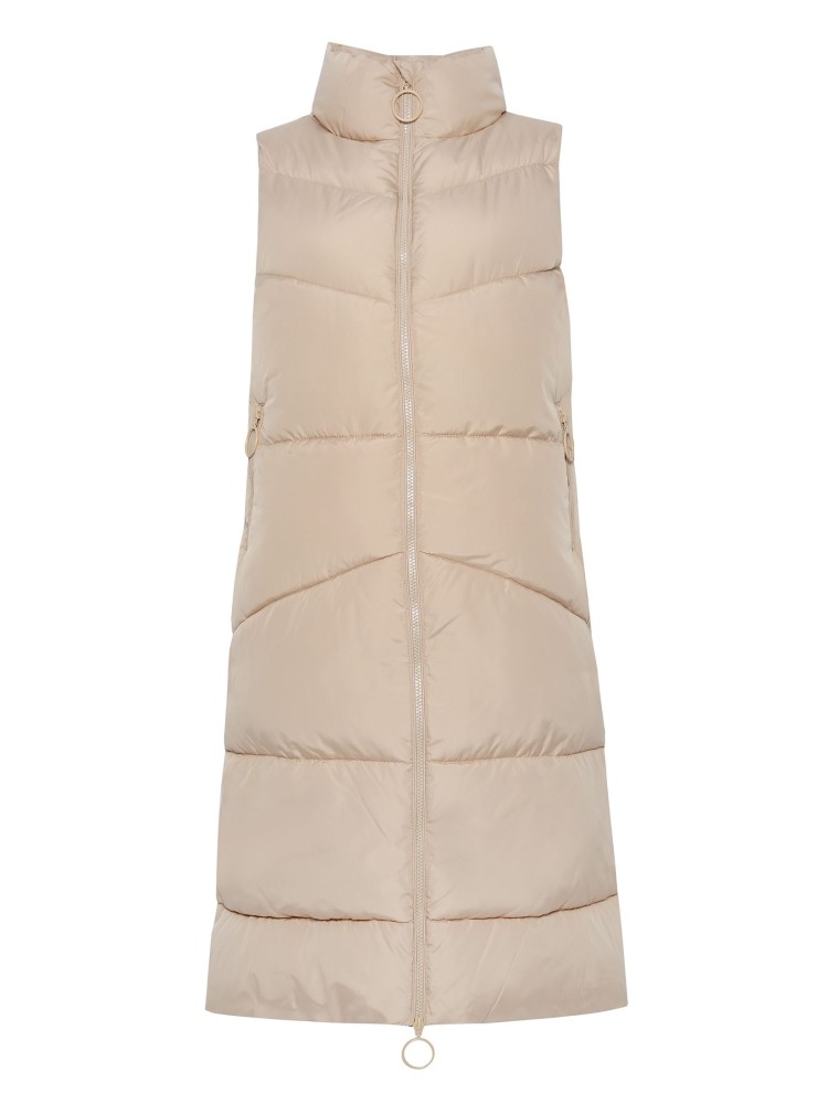 Beżowa pikowana kamizelka 