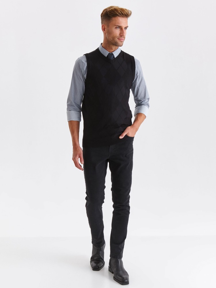 Kamizelka dzianinowa z żakardowym wzorem