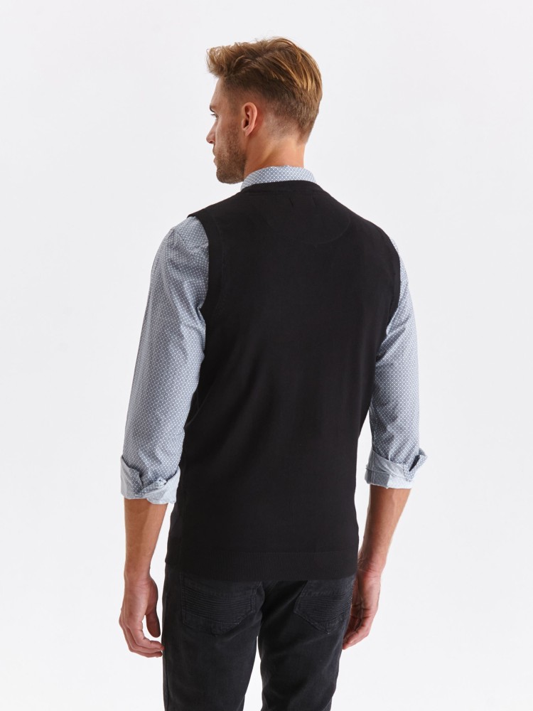 Kamizelka dzianinowa z żakardowym wzorem